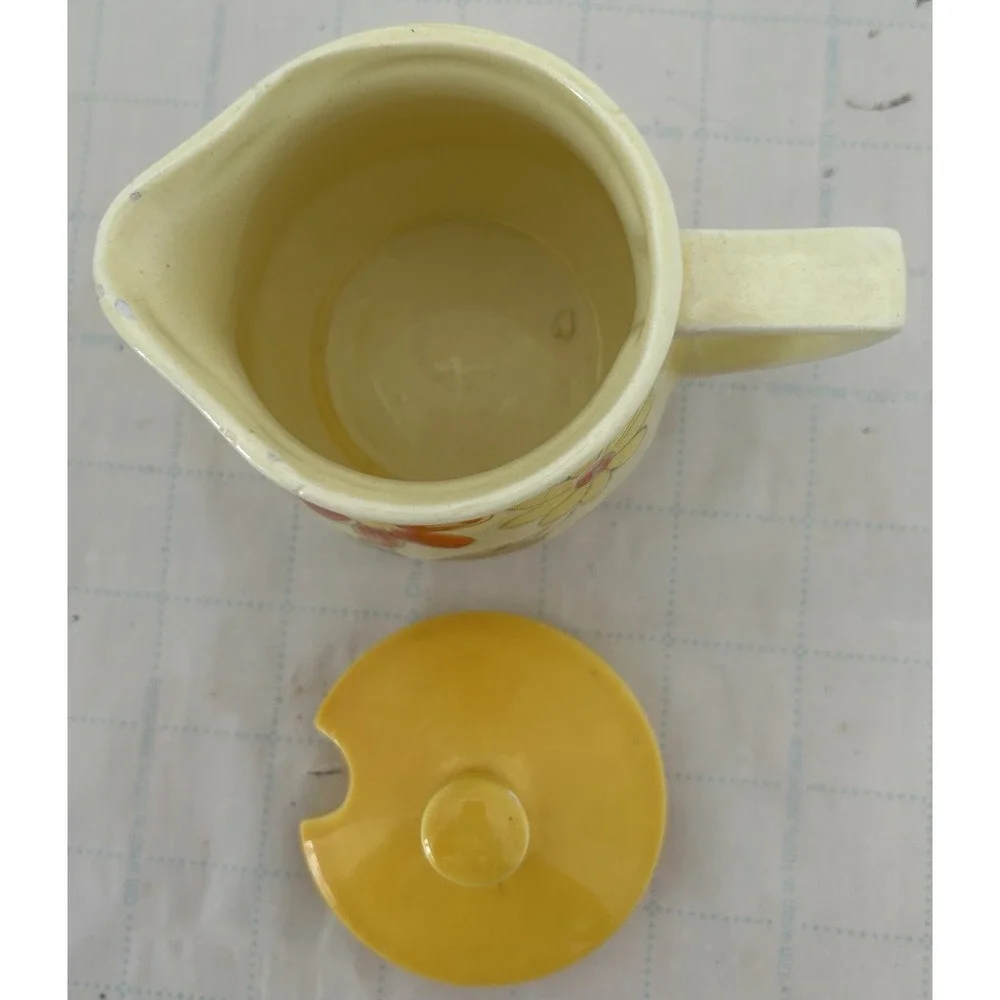 Vintage Flower Power Teapot Creamer Sugar Set Japan Floral Tea Set‎